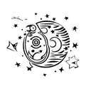 Moon with stars  tattoo design idea