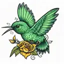hummingbird representing Dorothy from the wizard of oz tattoo design idea