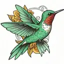 hummingbird representing Dorothy from the wizard of oz tattoo design idea