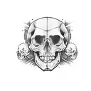 Skull and bear tattoo design idea