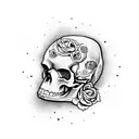 Skull and bear tattoo design idea