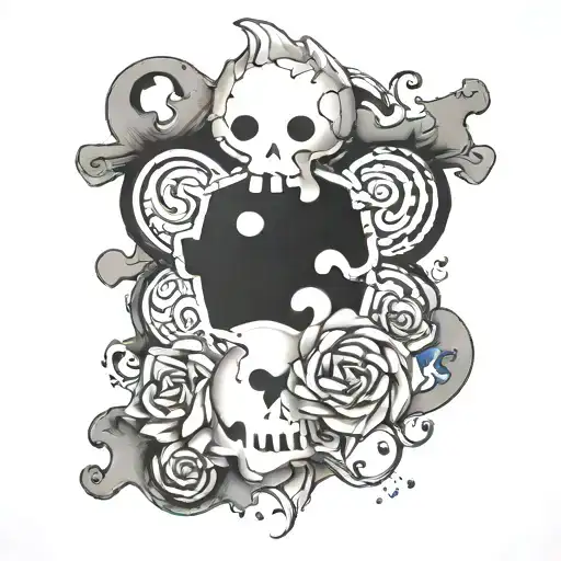 jigsaw puzzle piece tattoo design idea