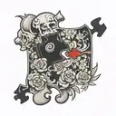 jigsaw puzzle piece tattoo design idea