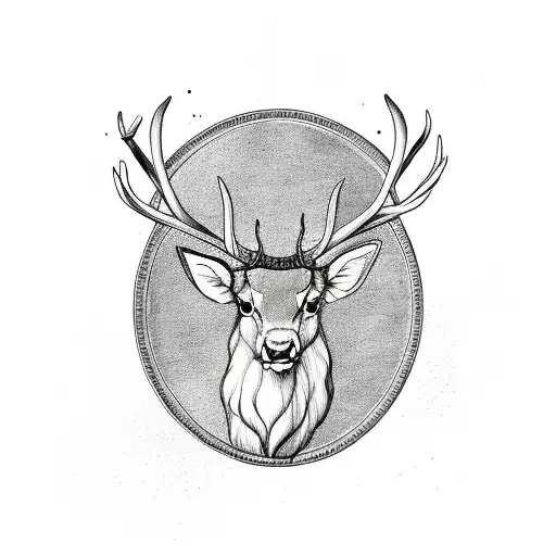 Scottish stag with symbolism to represent my 3 daughters julia Georgia and Robyn  tattoo design idea
