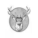 Scottish stag with symbolism to represent my 3 daughters julia Georgia and Robyn  tattoo design idea