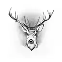 Scottish stag with symbolism to represent my 3 daughters julia Georgia and Robyn  tattoo design idea