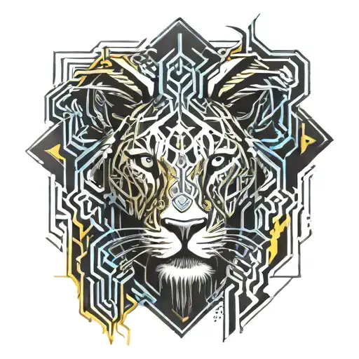 christian lion  tattoo design idea