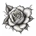rose and crying eye tattoo design idea