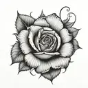 rose and crying eye tattoo design idea