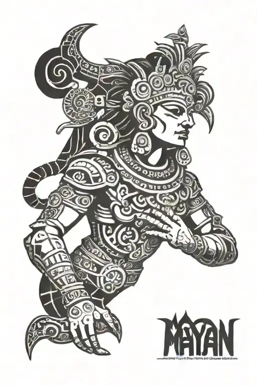 Mayan gods tattoo design idea