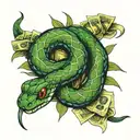 snake with money tattoo design idea