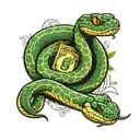snake with money tattoo design idea