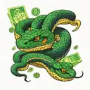 snake with money tattoo design idea