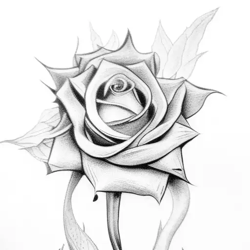 A photo-realistic dragon surrounded by a bouquet of flowers tattoo design idea