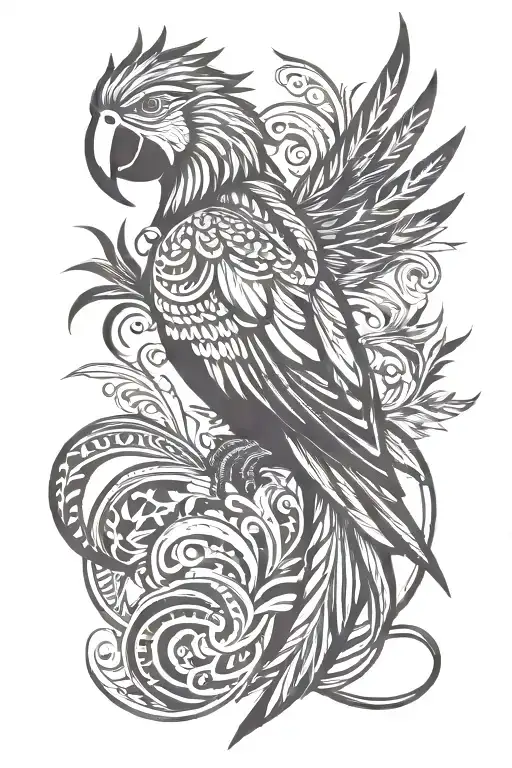 scarlet macaw tattoo design idea