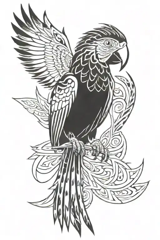 scarlet macaw  tattoo design idea
