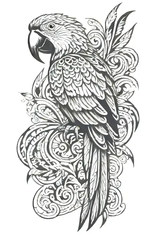 scarlet macaw tattoo design idea