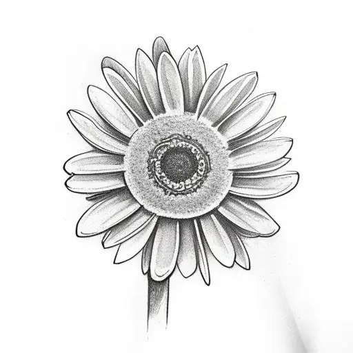 daisy flower with a viking dagger tattoo design idea