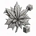 A weed leaf made out of lego bricks, representing your favorite things combined tattoo design idea