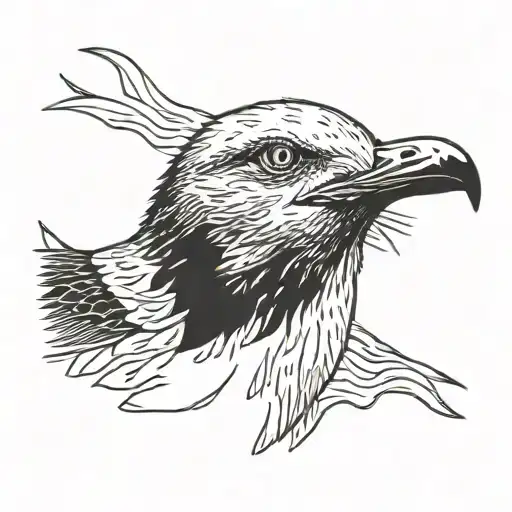 seagull head tattoo design idea