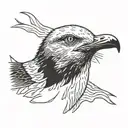 seagull head tattoo design idea