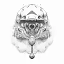 skanderbeg full back tattoo design idea