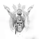 skanderbeg full back tattoo design idea