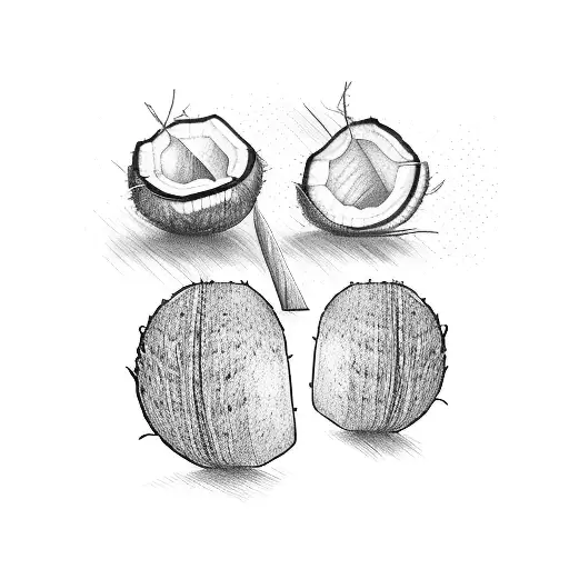 three coconut trees, large medium and small clumped together tattoo design idea