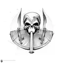 Grim Reaper Scythe with hood black and white tattoo design idea
