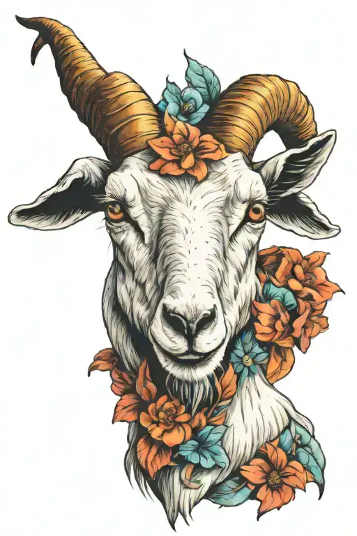 goat tattoo design idea