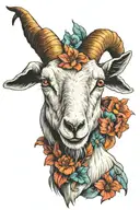 goat tattoo design idea