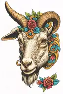 goat tattoo design idea