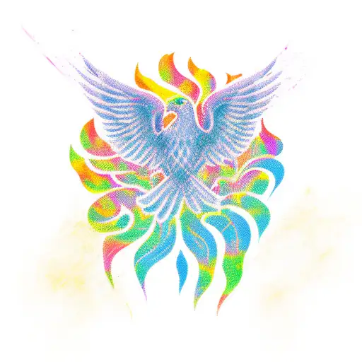 phoenix with fingerprints tattoo design idea