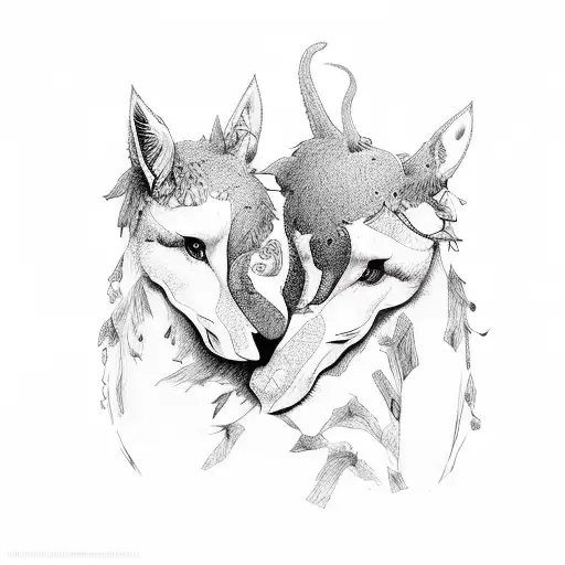  Danielle, Olivia, Lilaha in a forest style tattoo design idea