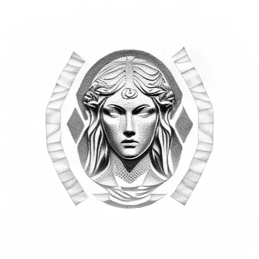 greek sculpture tattoo design idea