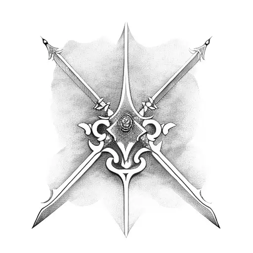 damocles sword tattoo design idea