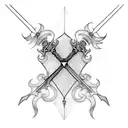 damocles sword tattoo design idea