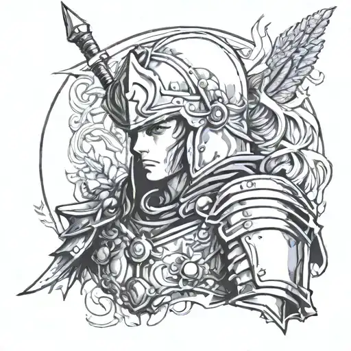 anime, berserk, gats, griffith and helmet tattoo design idea