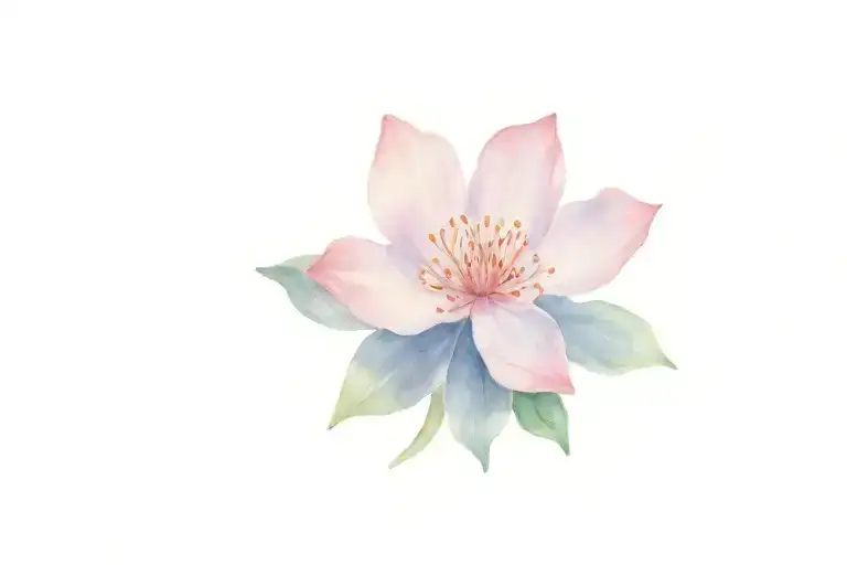 I want a small size tattoo with a small pink flower, with a fading or peeling effect. tattoo design idea