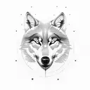 Create a tattoo design depicting a family of wolves in a forest, with a sun and moon in the background tattoo design idea