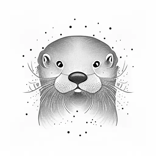  otters and crows tattoo design idea