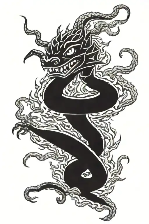 Shenron from dragon ball summoned from a tv locateted in the bottom tattoo design idea