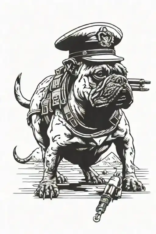 marine corps mortar bulldog Iraq war tattoo design idea