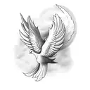 Dove, Angels, Clouds tattoo design idea