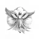 Dove, Angels, Clouds tattoo design idea