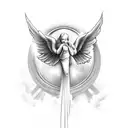 Dove, Angels, Clouds tattoo design idea