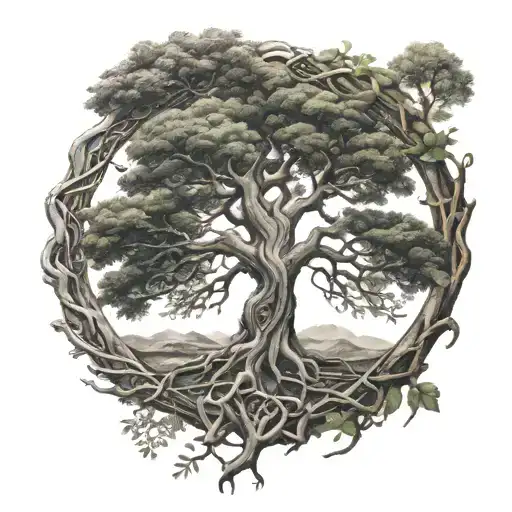 yggdrasil tree of life tattoo design idea