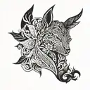 freya diosa nordic with busola tattoo design idea