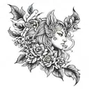 freya diosa nordic with busola tattoo design idea