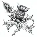 scottish thistle with 4130 steel plated shoulder tattoo design idea